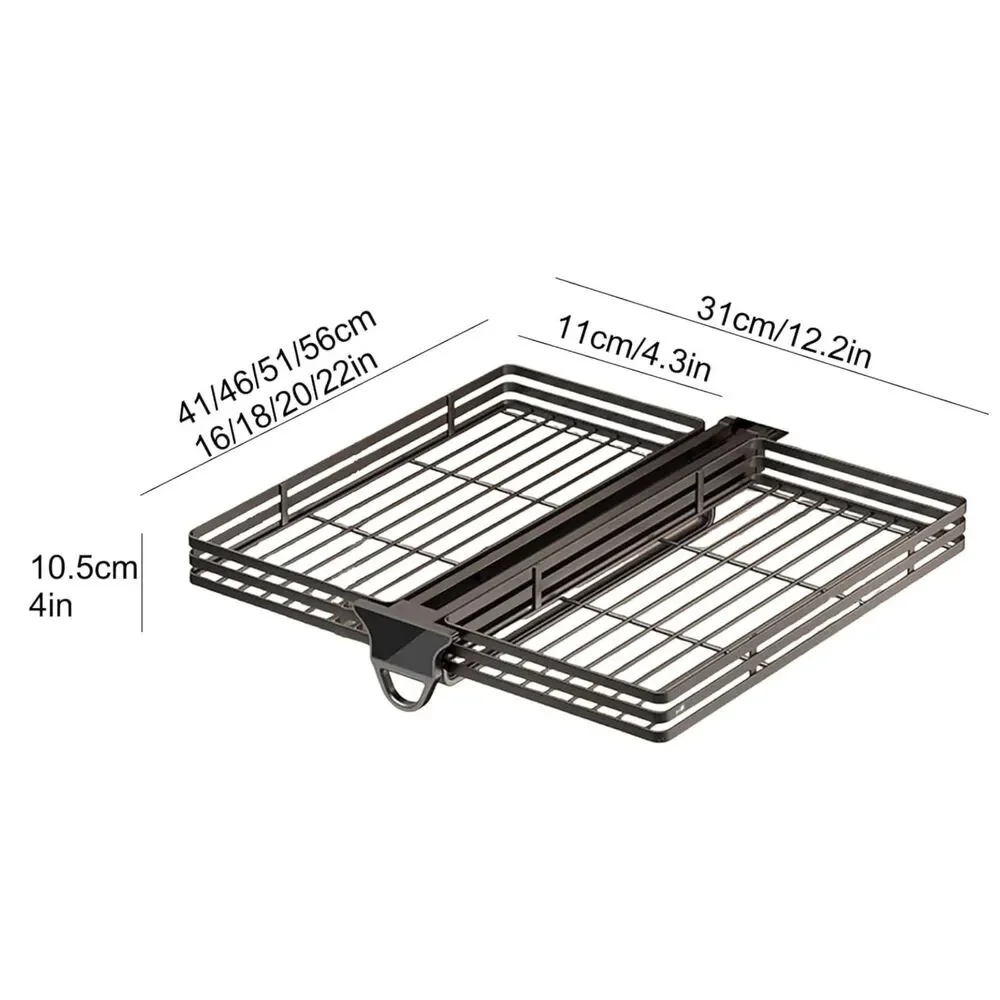 PULL OUT PANTS HANGING CLOSET ROD WITH BASKET 18 INCH HANGER RAIL